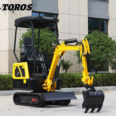 19KW Toros Mini Graafmachine Hydraulisch 1,5 Ton Mini Digger Huishoudelijk Gebruik