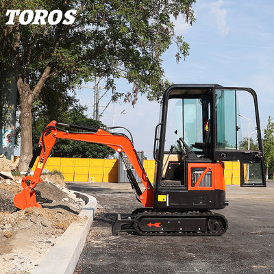 19KW Toros Mini Graafmachine Hydraulisch 1,5 Ton Mini Digger Huishoudelijk Gebruik