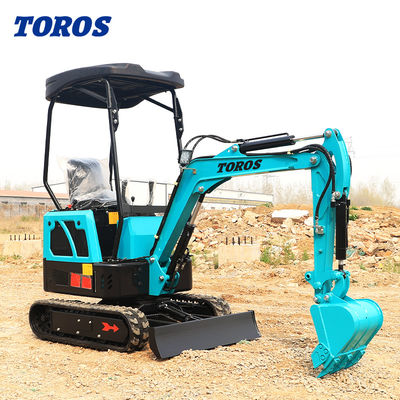 19KW Toros Mini Graafmachine Hydraulisch 1,5 Ton Mini Digger Huishoudelijk Gebruik