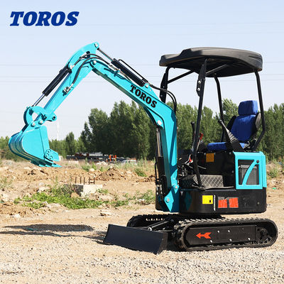 19KW Toros Mini Graafmachine Hydraulisch 1,5 Ton Mini Digger Huishoudelijk Gebruik