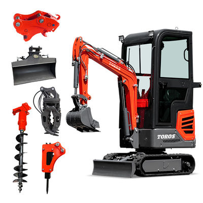 Kleine ruimtes Rubber Track Mini Excavator Tuin Mini Digger 1,2 ton