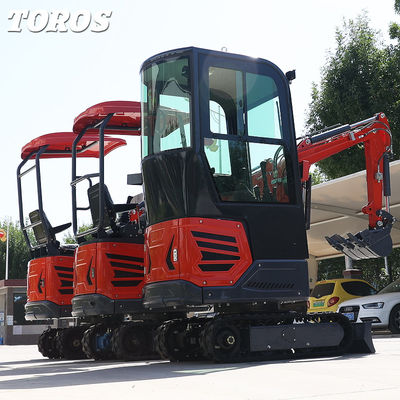 Kleine ruimtes Rubber Track Mini Excavator Tuin Mini Digger 1,2 ton